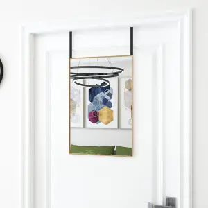 Berkfield Door Mirror Gold 40x60 cm Glass and Aluminium