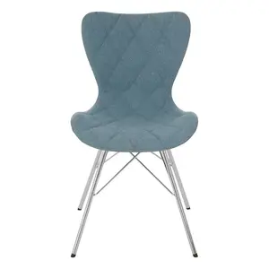 Interiors by Premier Blue Dining Chair, Backrest Dining Chair, Space-Saving Office Desk Chair, Easy to Clean Dining Chair