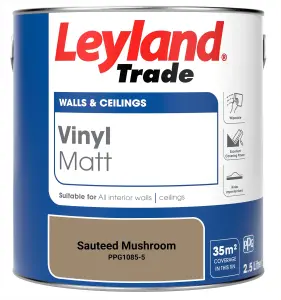 Leyland Trade Vinyl Matt Walls & Ceilings Emulsion Paint Sauteed Mushroom (PPG1085-5) 2.5L