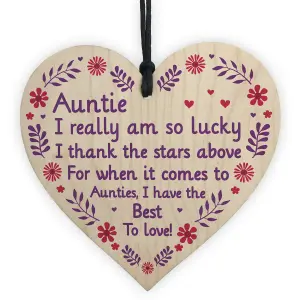 Special Auntie Gift From Niece Nephew Birthday Mothers Day Gift Wood Heart Keepsake