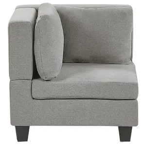 Corner Sofa with Ottoman UNSTAD Light Grey Fabric Left Hand