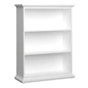 Paris 2 Shelves Low Bookcase in White