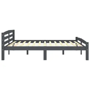 Berkfield Bed Frame Dark Grey Solid Pinewood 200x200 cm