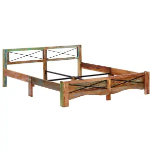 Berkfield Bed Frame Solid Reclaimed Wood 180x200 cm 6FT Super King