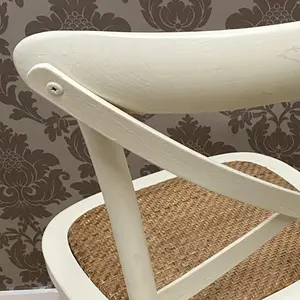 Arnulfo Cross Back Dining Chair Cream