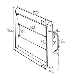 Kair Terracotta Gravity Grille with Rectangular 110x54mm Rear Spigot