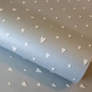 Galerie Great Kids Light Blue Smooth Glitter Hearts Wallpaper Roll