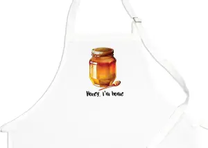 Purely Home Food Pun Novelty Kitchen Apron - Cooking & Baking Gift - Honey I'm Home