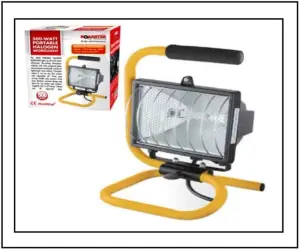 New 500w Flood Light Stand Adjustable Work Hand Held 265v Portable Heavy Duty