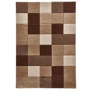 Handmade Geometric Beige/Brown Rug-60 X 230 ( Runner)