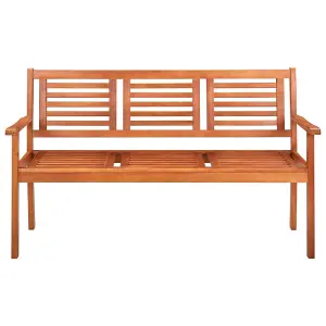 Berkfield 3-Seater Garden Bench 150 cm Solid Eucalyptus Wood