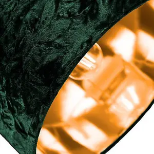 Modern Green Crushed Velvet 12 Table/Pendant Lamp Shade with Shiny Copper Inner