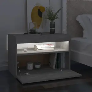 Berkfield TV Cabinet with LED Lights Concrete Grey 60x35x40 cm