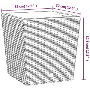 Berkfield Planter with Removable Inner Anthracite 21 / 32 L PP Rattan