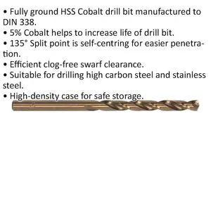 5 Pack HSS Cobalt Drill Bits 10.5mm - Durable and Clog-Free Design