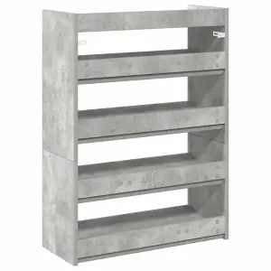 Berkfield Shoe Rack Concrete Grey 80x25x61.5 cm Engineered Wood