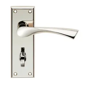 Venti Bathroom Door Handle (Set of 2) Polished Nickel