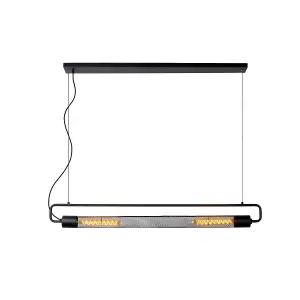 Lucide Calixt Modern Bar Pendant Light - 2xE27 - Black