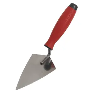 Sealey Stainless Steel Sharp Pointing Trowel Sharp Rubber Handle 140mm T1222