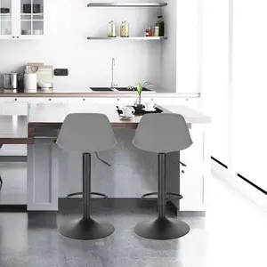 Height-adjustable bar stool set Rikard (Set of 2) Grey