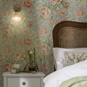 Laura Ashley Multicolour Wild Roses Smooth Wallpaper