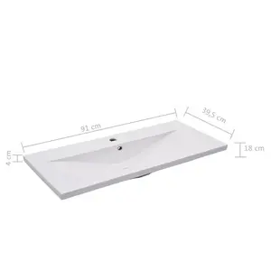 Belfry Bathroom Albrecht 910mm L x 395mm W Ceramic Rectangular Sink with Overflow White / 101mm W x 39.5mm D x 18.5mm H