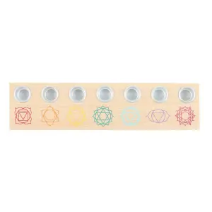 Something Different Energy Seven Chakra Wood Candle Holder Beige (One Size)