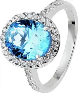 Revere Sterling Silver Cubic Zirconia Solitaire Halo Ring L