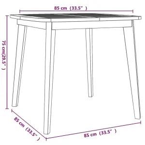 Berkfield Garden Table 85x85x75 cm Solid Wood Acacia