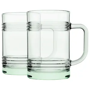 Pasabahce Aware Tincan Recycled Glass Mugs - 400ml - Green - Pack of 2