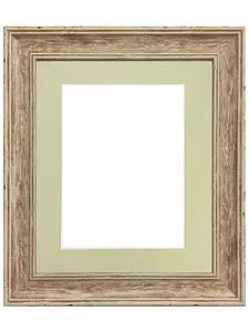 Scandi Distressed Wood Frame with Light Grey Mount  for Image Size 24 x 16 Inch