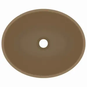 Luxury Basin Oval-shaped Matt Cream 40x33 cm Ceramic