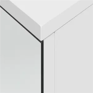 Yaheetech White Bathroom 2-Tier Wall-Mounted Cabinet with 2 Mirrored Doors