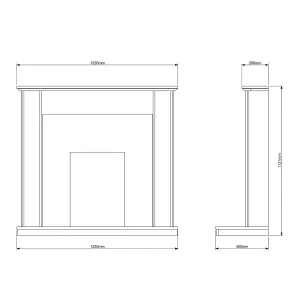 Be Modern Whitburn Stone Fire surround set with Lights included