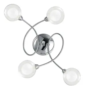 Luminosa BLOG 4 Light Multi Arm Semi Flush Ceiling light Chrome 60x44x19cm