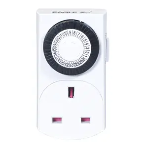 2 PACK 24 Hour Basic Programmable Mechanical Timer Switch for Mains Plug