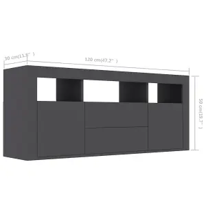 Berkfield TV Cabinet Grey 120x30x50 cm Engineered Wood