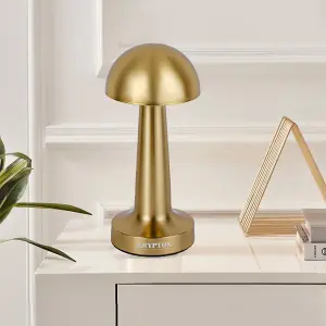 Pair of 2 Rechargeable Table Lamp 2 Hours Runtime 3 Stepless Dimming, Gold Colour