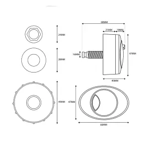 Concealed WC Toilet Cistern with Gloss Chrome Dual Flush Cable Push Button - Right Water Entry