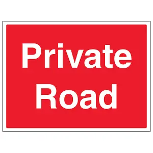 Private Road Agricultural Sign - Red Rigid Plastic - 400x300mm (x3)