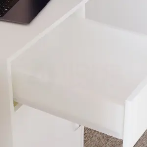 Vida Designs Hudson White Computer Desk With 1 Drawer and Door