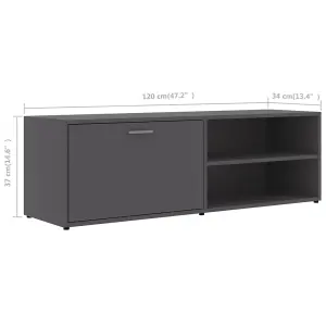 Berkfield TV Cabinet Grey 120x34x37 cm Engineered Wood