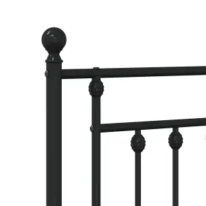 Berkfield Metal Bed Frame with Headboard Black 80x200 cm