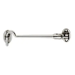 Silent Pattern Cabin Hook & Eye Bright Stainless Steel 150mm Arm Cabinet Hatch