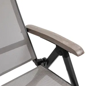 Outsunny Outdoor Folding Sun Lounger w/ Adjustable Backrest and Aluminium Brown