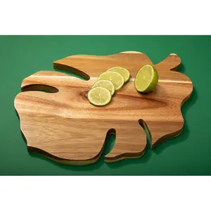 Interiors by Premier Leaf Design Chopping Board, Natural Wood Chopping Board For Kitchen Counter Top, Wood Chopping Board