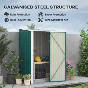 Outsunny Outdoor Storage Shed w/ Lockable Door for Garden, Green