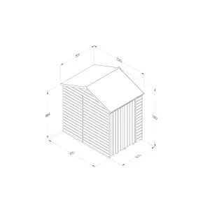 Forest Garden Beckwood Shiplap 7x5 ft Reverse apex Natural timber Wooden Pressure treated 2 door Shed with floor (Base included) - Assembly service included