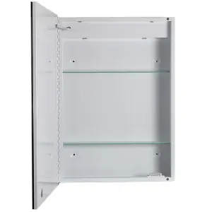 LED Lighted Bathroom Mirror Single Door Cabinets 45 x 60cm