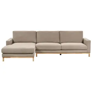 Right-Hand Corner Sofa SIGGARD Taupe Fabric Right Hand